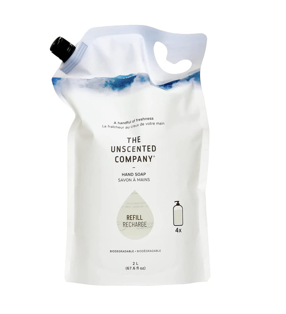 The Unscented Company recharge mains sans parfum en cours de versement, pratique et économique