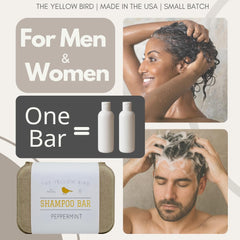 The Yellow Bird Peppermint Shampoo Bar – huiles d'argane et jojoba nourrissent les cheveux