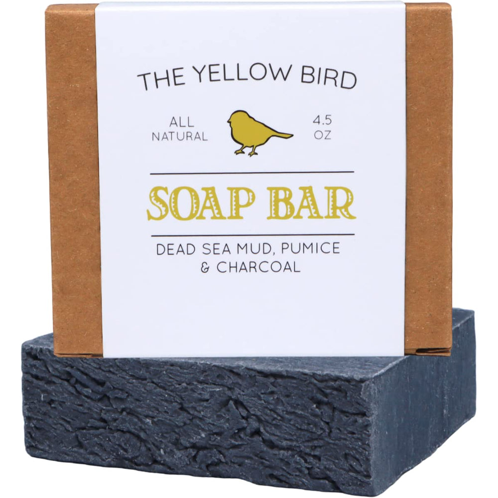 The Yellow Bird savon-boue-mer-morte: nettoyage en profondeur des pores et éclat naturel.