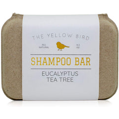 The Yellow Bird savon-cheveux-solide eucalyptus – rafraîchit le cuir chevelu en douceur.