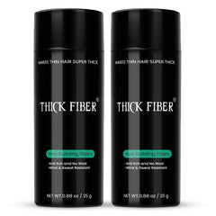 THICK FIBER: bouteille 25 g brun foncé, pack 2 pour cheveux clairsemés.