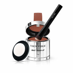 Poudre retouche Thick Fiber en rouge brun couvre les racines gris rapidement et naturellement.