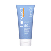 Thinksport: bouteille minérale SPF50 prête pour les activités sportives.