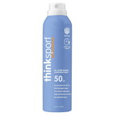 Thinksport flacon spray SPF50 écran total pour une protection en extérieur.
