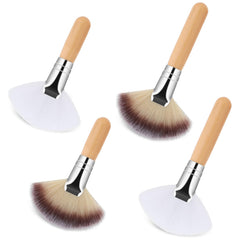 Thinp ensemble quatre pinceaux visage ventilateur, pratique pour le maquillage quotidien.