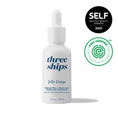 Three Ships texture-serum-gel hyaluronique: hydratation instantanée au champignon.