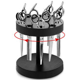Threehoney porte-ciseaux rotatif 360° en bois noir: organisation rapide des outils