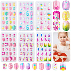 Ongles Thrilez pour enfants arc-en-ciel ciel, pose rapide et amusante.