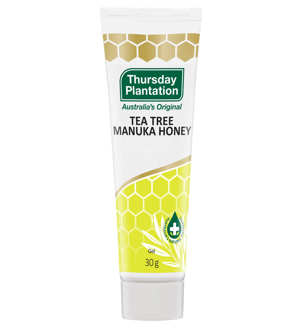 Baume Thursday Plantation arbre-à-thé et miel Manuka, soin apaisant et nourrissant.