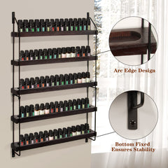 THYGIFTREE étagère bois avec cadre métallique, rangement robuste pour bouteilles.