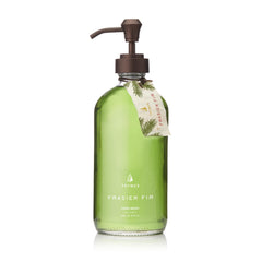 Thymes Hand Wash Frasier Fir dans une bouteille en verre, parfum frais et réconfortant pour les mains