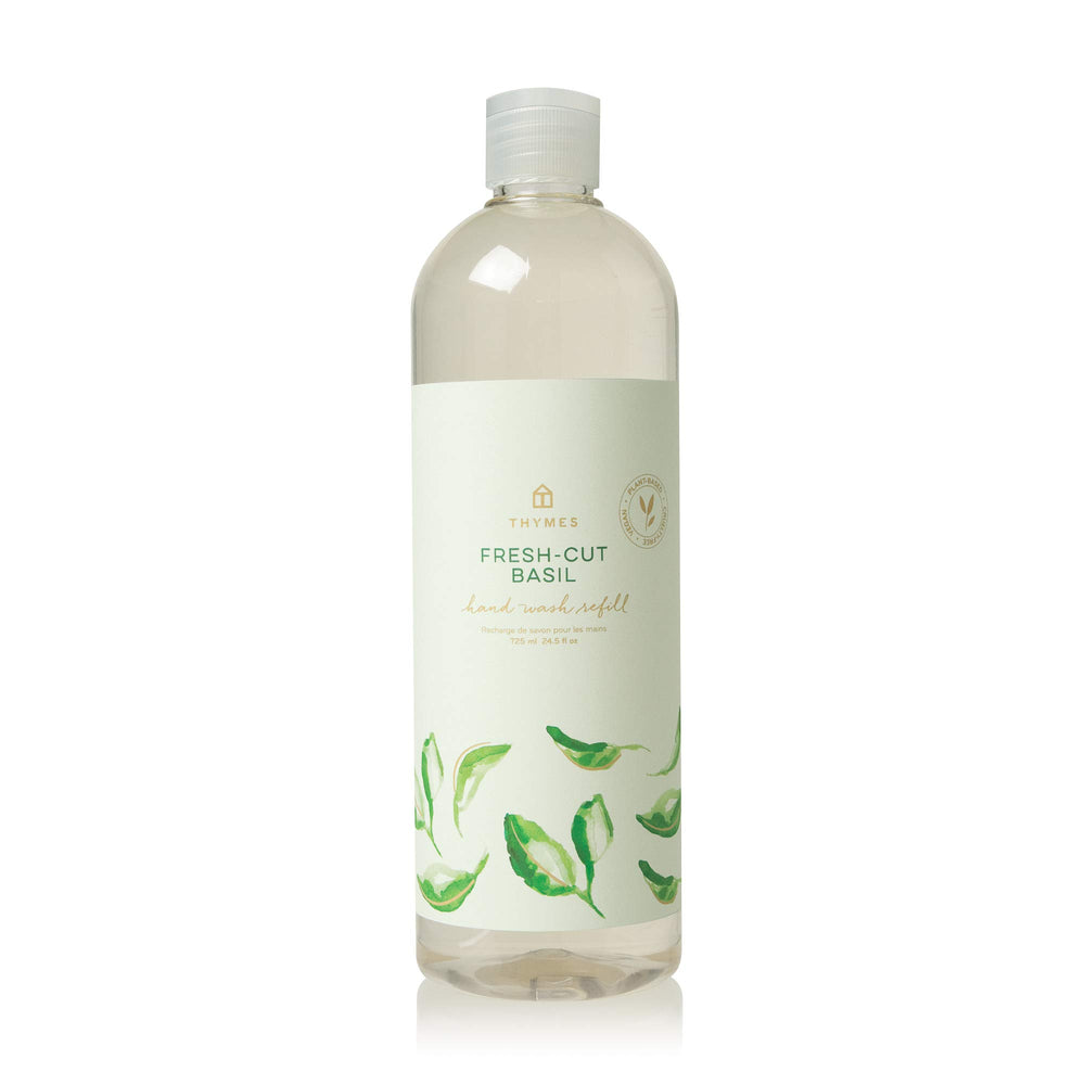 Thymes remplissage lave-mains basilic frais, remplissage pratique et hydratant.