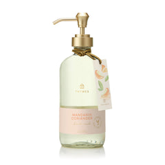Thymes Savon Mains Mandarin Coriandre — bouteille élégante, hydratation quotidienne des mains.