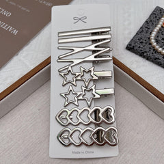 Clip métallique TianRan durable en argent, maintien fiable pour cheveux fins à épais.