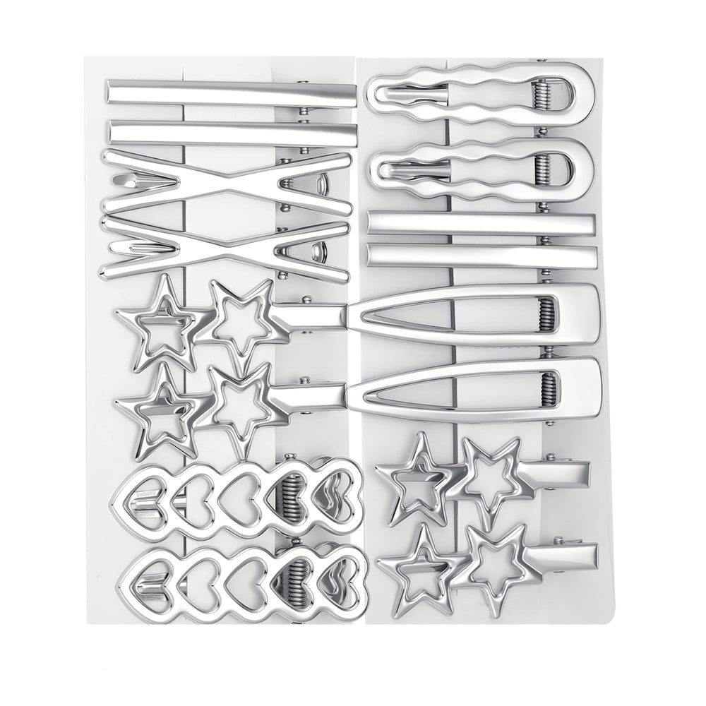 Barrettes TianRan avec étoiles en argent, parfaites pour sécuriser les mèches tout en ajoutant du style.