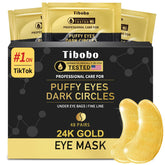 Boîte Tibobo et patchs sous les yeux, soin élégant du regard.