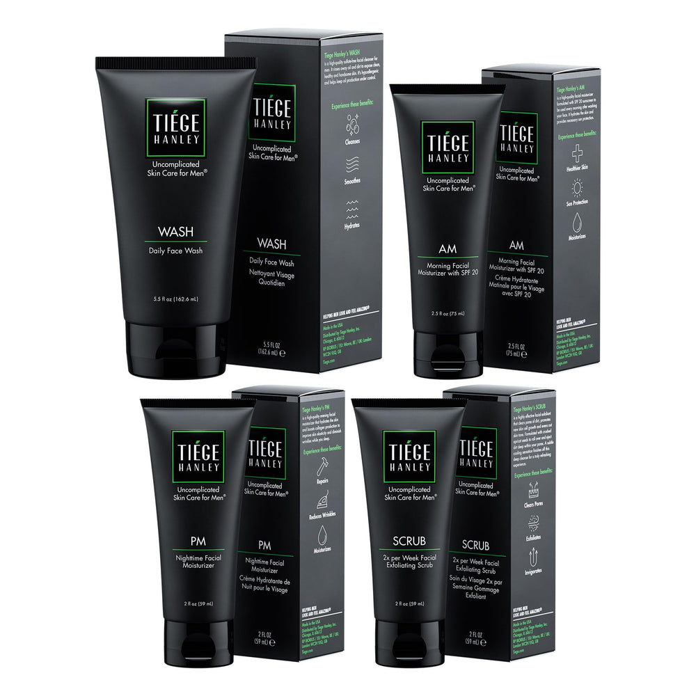 Tiege Hanley nettoyant visage homme – bouteille large, peau propre et équilibrée