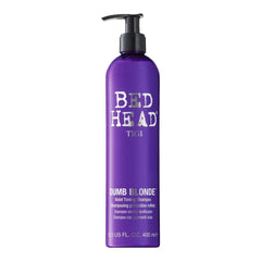 TIGI Bed Head Dumb Blonde: bouteille de shampoing violet tonifiant pour blondes.