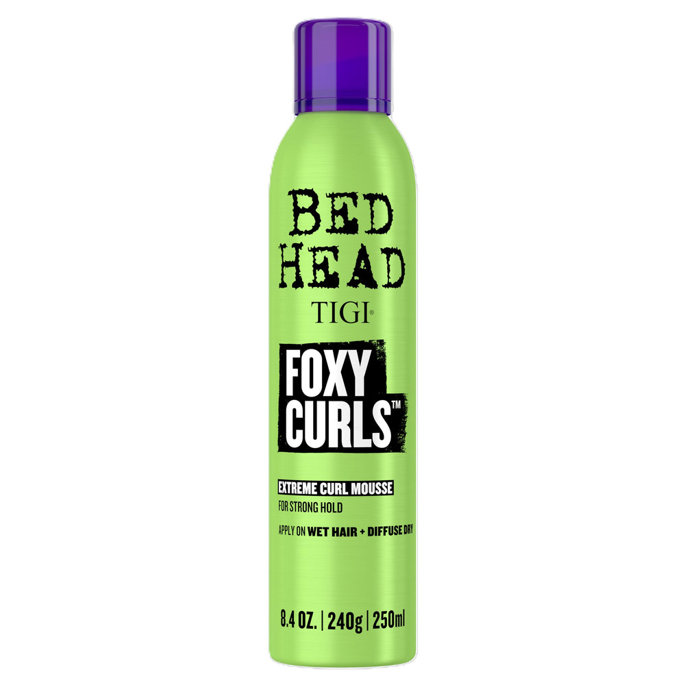 Bed Head Foxy Curls Mousse – bouteille prête à être utilisée pour cheveux bouclés.