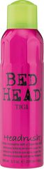 TIGI Bed Head Head Rush Shine Mist packaging shown, ideal for quick styling touch-ups.