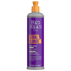 TIGI Bed Head Purple Toning Serial Blonde: flacon violet, ravive les tons blonds chimiquement traités.