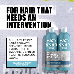 Étiquette du TIGI Bed Head Urban Anti+dotes Recovery Shampoo indiquant le mode d'emploi.
