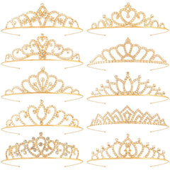 Diadème Tihebax ensemble doré, variété polyvalente pour tenues de princesse