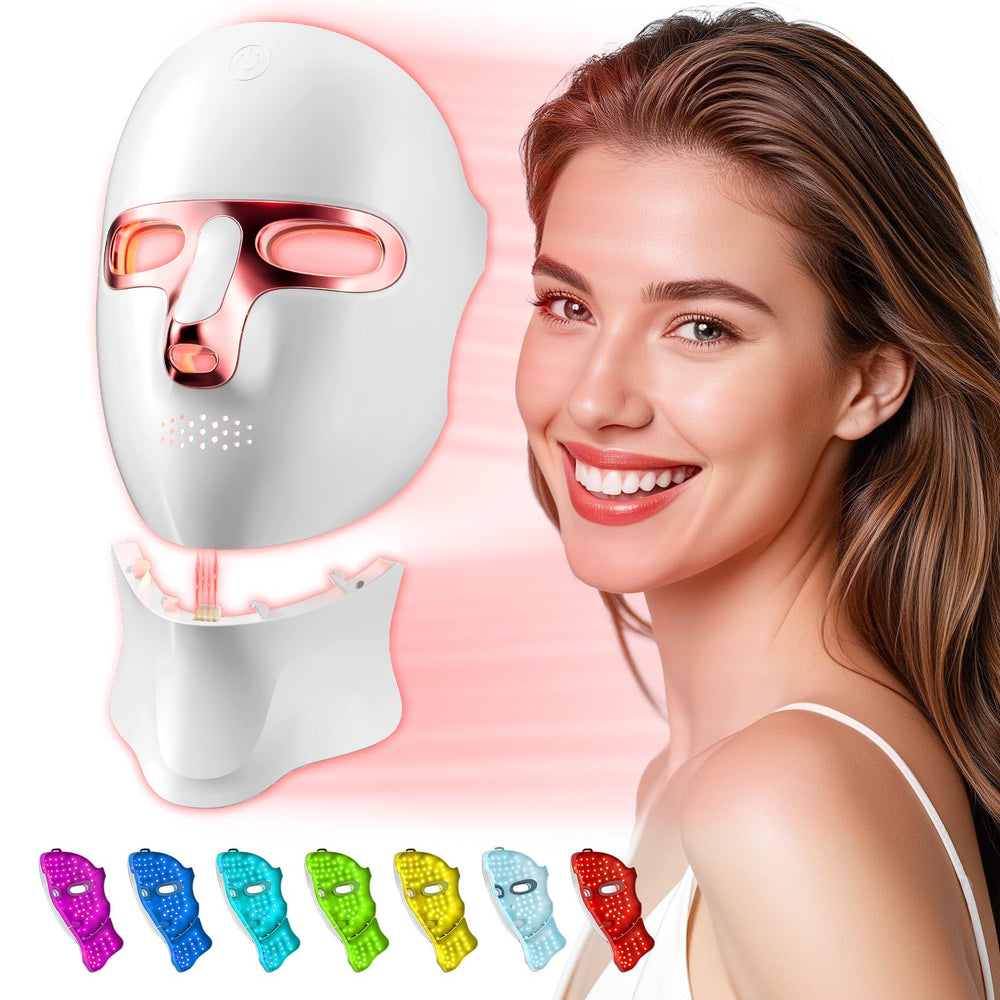 Tinkoola Masque Lumière Rouge pour le visage et le cou, peau tonifiée.