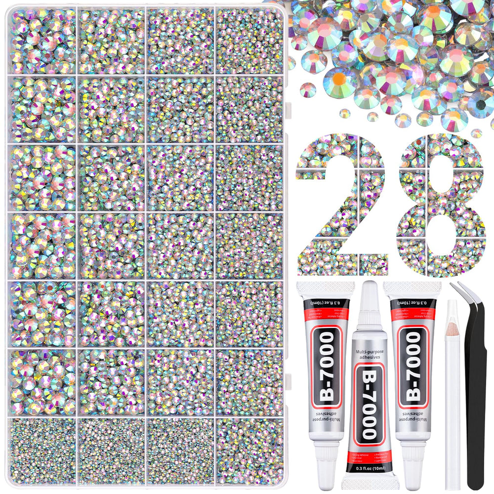 TINKRSTUFF boîte strass résine AB avec 28 grilles prête au bricolage.