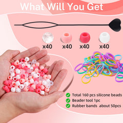 TINKRSTUFF élastiques cheveux 50 unités, fixation rapide des motifs.