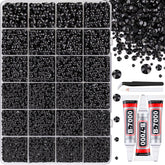 Paires de strass noirs 2mm TINKRSTUFF en grille offrant un éclat durable pour vos designs.