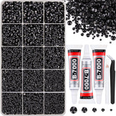 Strass noirs TINKRSTUFF 2mm, dans boîte, prêt pour petites créations.