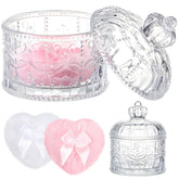Contenant en verre cristal Tioncy pour poudre, élégant et réutilisable.