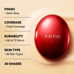 Couvrance modulable du TIRTIR Mask Fit Red Cushion pour un teint net.