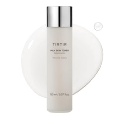 TIRTIR tonique laitier pour la peau, bouteille visible et hydratation douce.