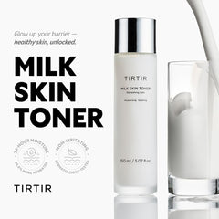 TIRTIR Tonique laitier met en avant panthénol et céramide pour la barrière cutanée.