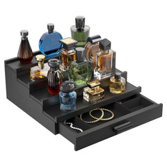 Tiryiuou présentoir parfums bois 4 étages: rangement élégant et accessible.