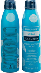 TJ's Nourish Spray Sunscreen, application rapide, pratique en déplacement et en plein air.