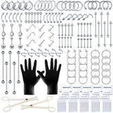 TKKUY ensemble piercing 153 pièces avec aiguilles variées pour tous les sites.