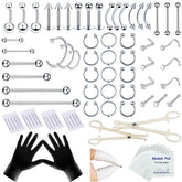 Kit TKKUY pour perçage du nez, 80 pièces, pratique et complet.