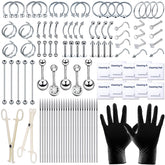 TKKUY kit piercing 103 pièces – ensemble polyvalent pour nombreux sites de perçage