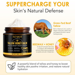 TKTALKER Grass-fed tallow ingredients highlight natural nourishment for skin.