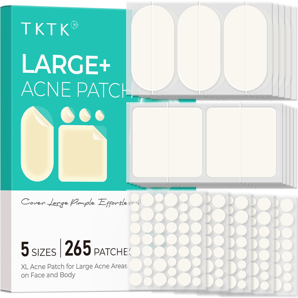 Patches TKTK XL 60x30mm pour le visage, couvrant les grosses éruptions.