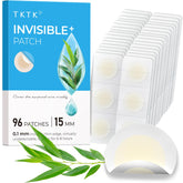 Patch invisible TKTK 15 mm sur bouton, fini mat pour une discrétion quotidienne.