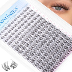 TNFVLONEINS clusters cils clairs, bande invisible pour un look naturel