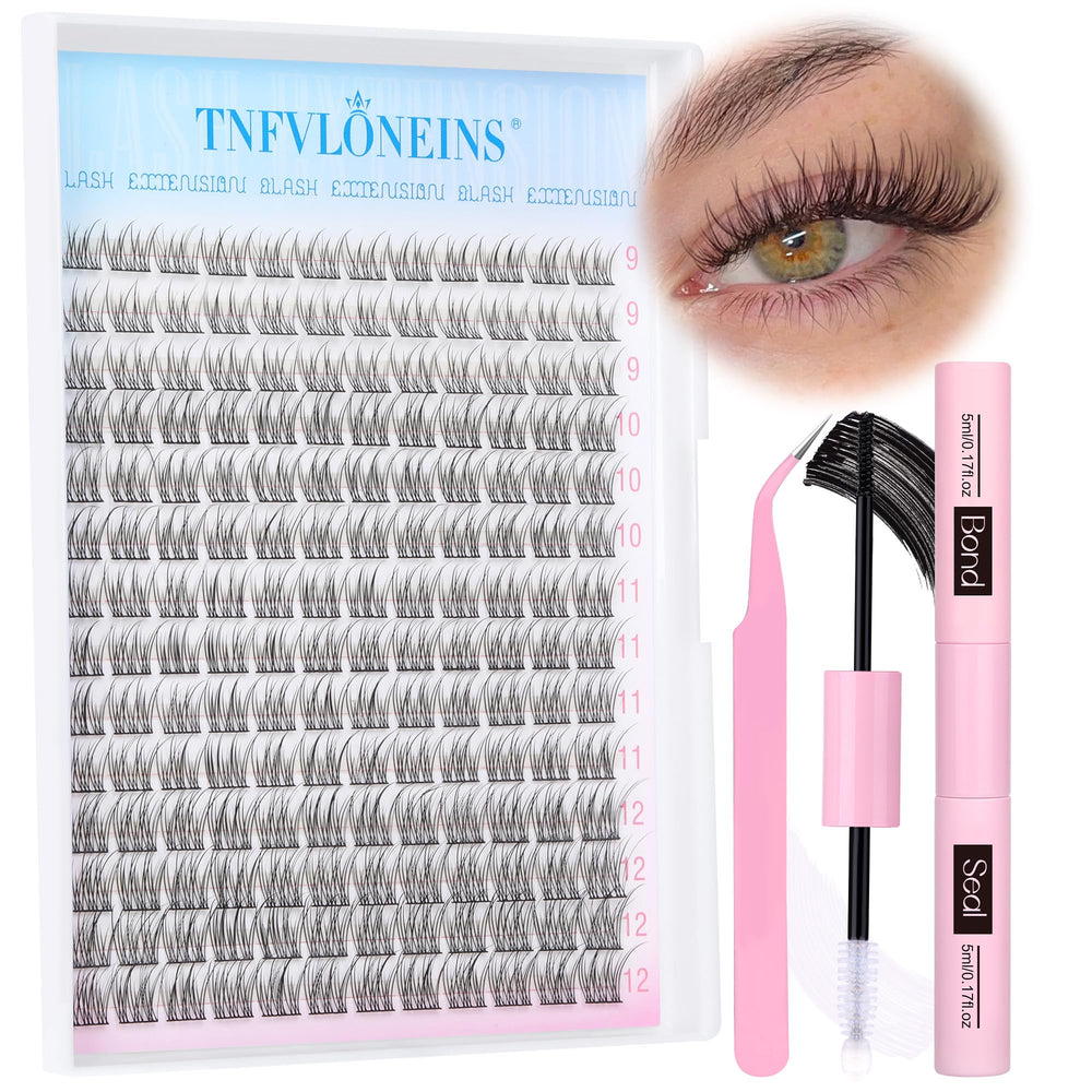 TNFVLONEINS kit clusters cils naturels 168 pièces pour look discret