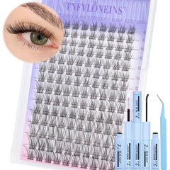 TNFVLONEINS kit clusters cils naturel pour un look discret et durable.