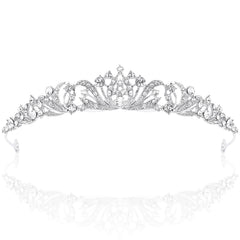 TOBATOBA couronne tiara argent brillant pour mariage et fêtes élégantes.
