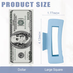 TOCESS pince jumbo rectangle bleu glacier, idéale pour les cheveux fins ou épais.