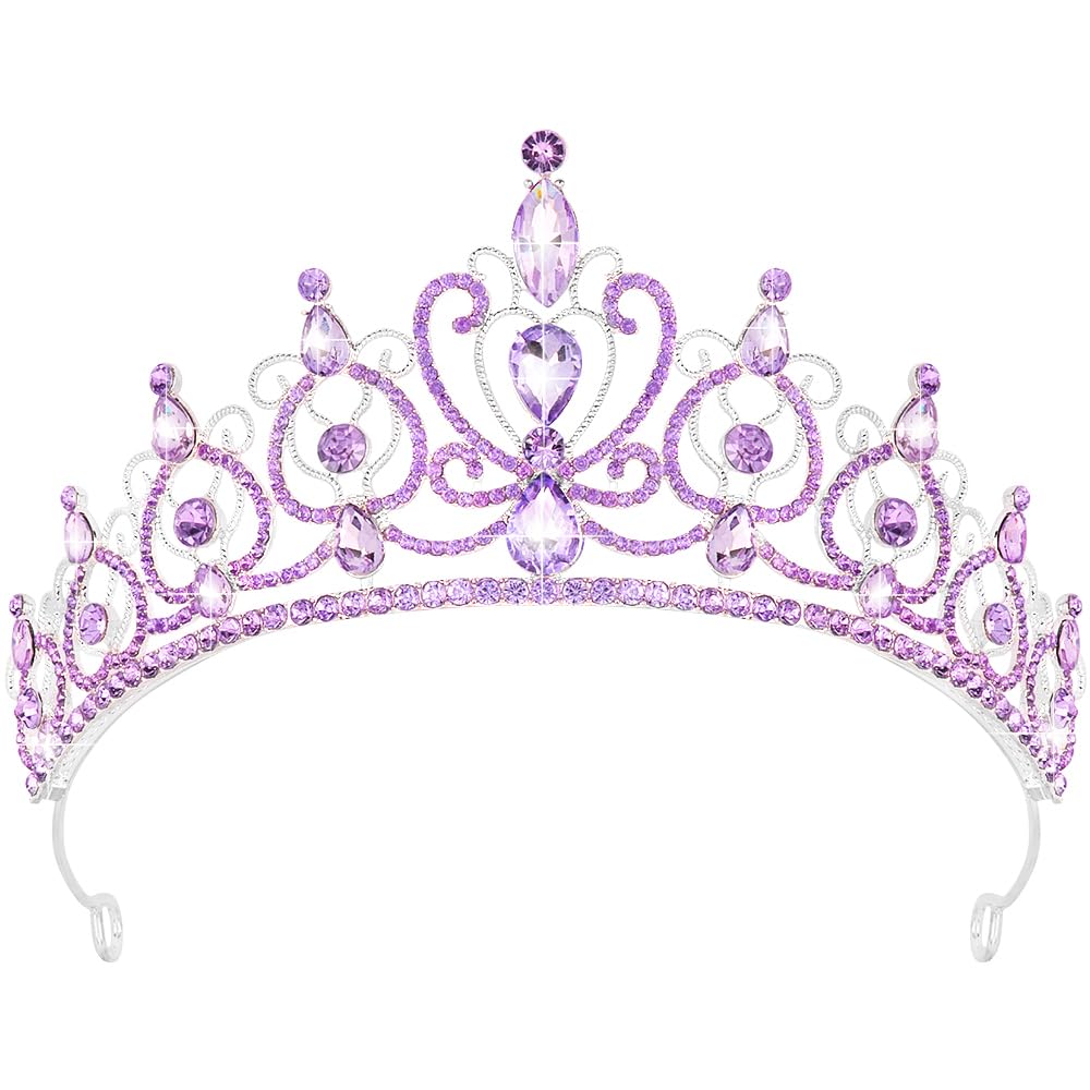 Couronne TODDER princesse lilas strass – éclat royal pour cérémonie ou fête.